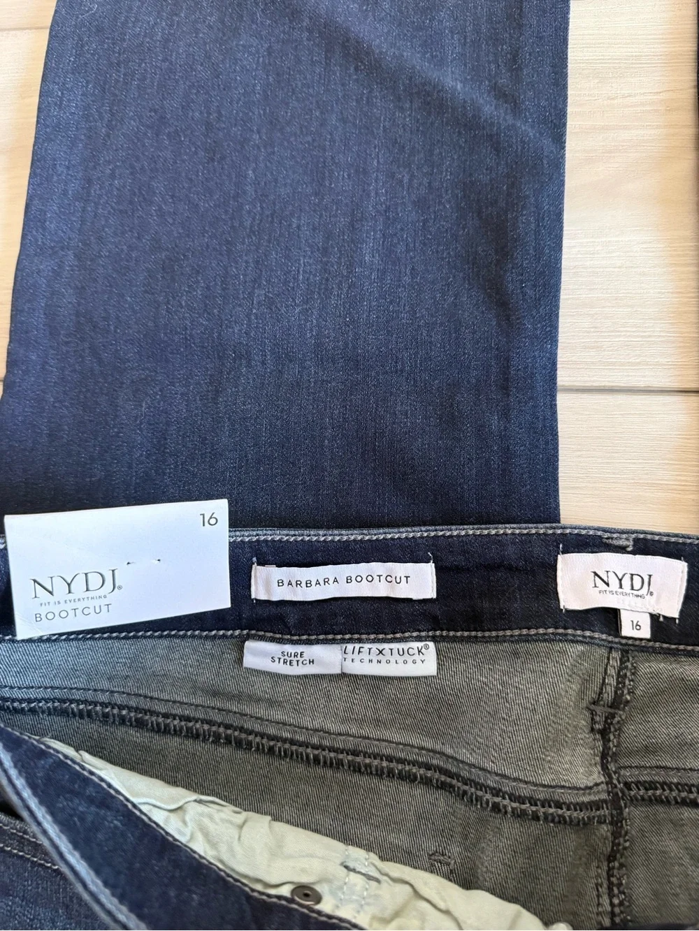 NYDJ Regular Sure Stretch High-Rise Barbara Bootcut Jeans Blue Size 16 NWT